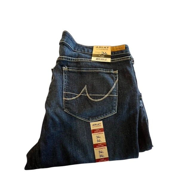 Ariat Jeans NEW with TAGS Womens Sz 34L Ultra Stretch Perfect Rise Katie Flare - Picture 1 of 12